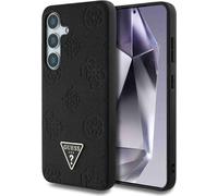Guess Motif de pivoine de timbre à chaud Triangle Logo MagSafe pour Samsung Galaxy S25 noir