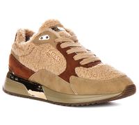 Guess Moxea Run Inspiré Fourrure Lacets Femmes Trainer En Brun EU 36-42