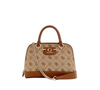 GUESS Sac à main brun clair marron pour femme - Neda Dome Satchel Bag Latte Logo 313097