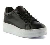 Guess Nelsa Baskets à lacets en cuir synthétique et à plateforme pour femmes en noir (Noir, 40) 36