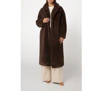 GUESS New Alina Long Coat Chocolate Brownie Taille: L | Manteaux en fausse fourrure Outlet | Femme | Marron