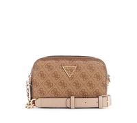 GUESS Noelle Sac à bandoulière triple compartiment, Logo Latte, taille unique