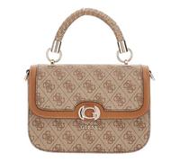 GUESS Orlina Logo Top Handle Flap Bag Latte Logo/Brown