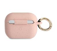 Coque Silicone pour AirPods Pro Aspect Pailleté avec Bague Mousqueton Guess Rose G