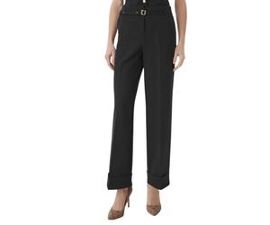 Guess - Pantalon Évasé Ceinturé - Femme - Pantalons - Noir - Taille: 38 FR