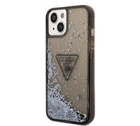 Guess PC/TPU Liquid Glitter Triangle Logo Case pour iPhone 14 Plus noir