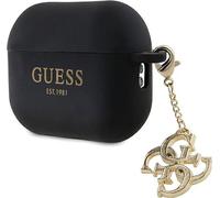 Guess Pendentif triangulaire en silicone liquide scintillant - Étui pour AirPods Pro 2 (noir)