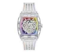 Guess Montre Phoenix Homme 41,50 mm Quartz 5 ATM Silicone Transparent lanière
