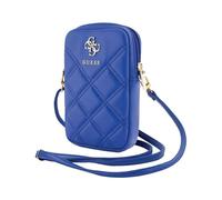 Guess Phone Bag Zip Quilted 4G Bleu - Universal