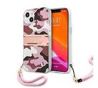 Guess Phone Coque Rigide pour iPhone 13 Motif Camouflage ros