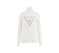 Guess - Piper Triangle Logo Tn Ls Swtr - Femme - Pulls - Blanc - Taille: 44 FR