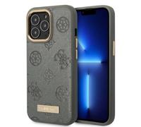 Guess Plaque logo Peony MagSafe - Étui iPhone 13 Pro Max (gris)