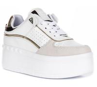 Guess Plateforme Lacé Logo Femmes Trainer En Blanc EU 36-41