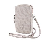 Guess Polyurethan4G Triangle Logo Portefeuille Téléphone Sac Zipper Rose