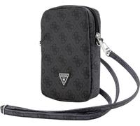 Guess Polyurethan4G Triangle Logo Portefeuille Téléphone Sac Zipper schwarz