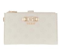 GUESS Porte-Monnaie Anise SLG Double Zip Organizer Stone Logo écru