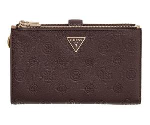 GUESS Porte-Monnaie Blake SLG Double Zip Organizer Brown Logo Marron foncé