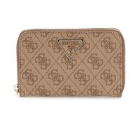 GUESS Porte-monnaie brun clair marron pour femme - Laurel II SLG Medium Zip Around Wallet Latte Logo 310029