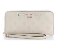 GUESS Porte-Monnaie Carmella SLG Large Zip Around Wallet Bone Logo écru