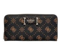 GUESS Porte-Monnaie Carrie Logo Large Zip Around Wallet Espresso Logo Marron foncé