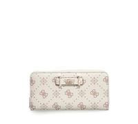 GUESS Porte-Monnaie Carrie Logo Large Zip Around Wallet Vanilla Logo écru