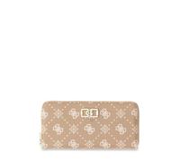 GUESS Porte-Monnaie Emelie Logo SLG Zip Around Wallet Biscotti Logo Marron Clair