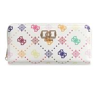 GUESS Porte-Monnaie Emelie Logo SLG Zip Around Wallet Multi Logo Blanc