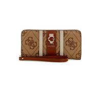 GUESS Porte-Monnaie Erenia Zip Around Wallet Latte Logo Brun