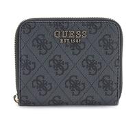 GUESS Porte-monnaie gris foncé noir pour femme - Laurel II SLG Small Zip Around Wallet Coal Logo 310006