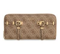 GUESS Porte-Monnaie Leona Logo SLG Zip Around Wallet Latte Logo Marron Clair