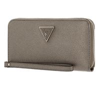 GUESS Porte-monnaie marron pour femme - Meridian SLG Large Zip Around Wallet Pewter 249429