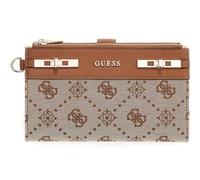 GUESS Porte-Monnaie Melinda Logo SLG Double Zip Organizer Latte Logo Marron Clair