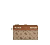 GUESS Porte-monnaie Melinda Logo SLG Double Zip Organizer Latte Marron clair