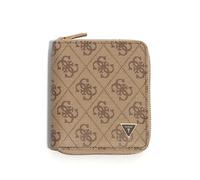 GUESS Porte-Monnaie Milano Zip Around Wallet Beige Brown Marron Clair