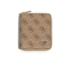 GUESS Porte-Monnaie Milano Zip Around Wallet Beige Brown Marron Clair