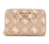 Guess Porte-monnaie femme Silia SLG Medium Zip Around M Taupe/Blanc Biscotti Logo
