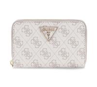GUESS Porte-monnaie taupe blanc pour femme - Laurel II SLG Medium Zip Around Wallet Dark Taupe Logo 326113