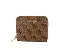 GUESS Porte-monnaie taupe marron pour femme - Laurel Zip Around Wallet S Latte Logo 286690