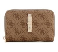 GUESS Porte-Monnaie Yvonne Logo SLG Medium Zip Around Wallet Latte Logo Marron Clair