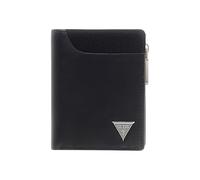 GUESS Portefeuille Berne en cuir, noir, 8 x 10 x 3 cm, avec 7 compartiments porte-cartes, porte-monnaie avec fermeture éclair, RFID Safe