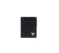 GUESS Portefeuille Berne en cuir, noir, 8 x 10 x 3 cm, avec 7 compartiments porte-cartes, porte-monnaie avec fermeture éclair, RFID Safe