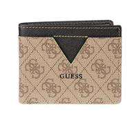 GUESS Portefeuille classique à deux volets pour homme avec emplacements pour cartes, compartiment pour billets et fenêtre pour carte d'identité, marron Quattro G, taille unique, portefeuille classique