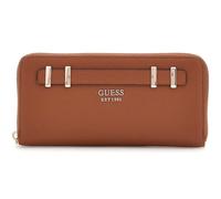 Guess Portefeuille en cuir Gregoria SLG pour femme marron, fermeture éclair EST. 1981