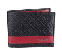 GUESS Portefeuille Homme Slim Bifold Cuir Noir Rouge Taille Unique, Noir/Rouge, Taille Unique