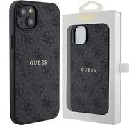 Guess Pouch Cuir PU 4G Anneau coloré MagSafe iPhone 15 Noir