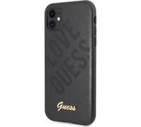 Guess pour iPhone 12 MINI H�lle de protection H�lle pour portable H�lle Etui Iridescent Love Script Gold Logo