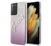 Guess pour Samsung S21 Ultra Housse étui mobile Glitter Case Hardcase Glitter Gradient Script