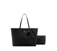 GUESS Sac shopper gris foncé noir pour femme - Power Play II Large Tech Tote Coal Logo 313071