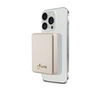 Guess 15W Fast 5000mAh 1x USB-C Power Bank with MagSafe Metal Ssript Logo Gold