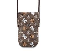 Guess PU 4G Peony Multicolour Universal Phone Pouch with Strap and Card Slot Brown - GUOWBP4PEWPW